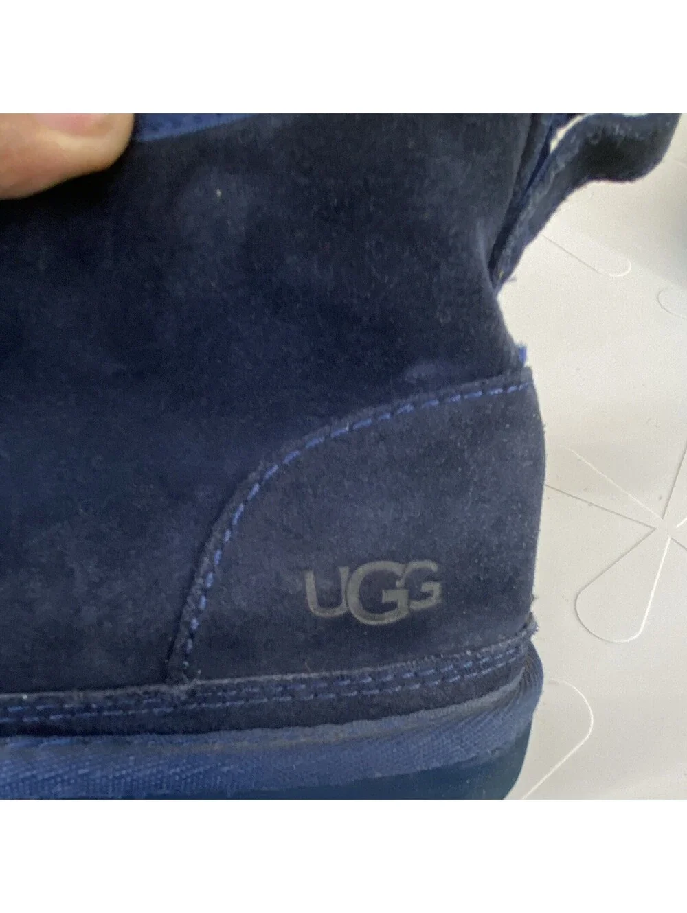 UGG Men’s Blue Suede Fur Lined Lace-Up Chukka Ankle Boots US 10 EU 43